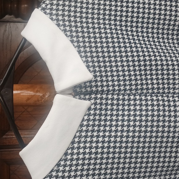 Shelby & Palmer Womens Size 16 Houndstooth Collared Midi Dress - Picture 5 of 9